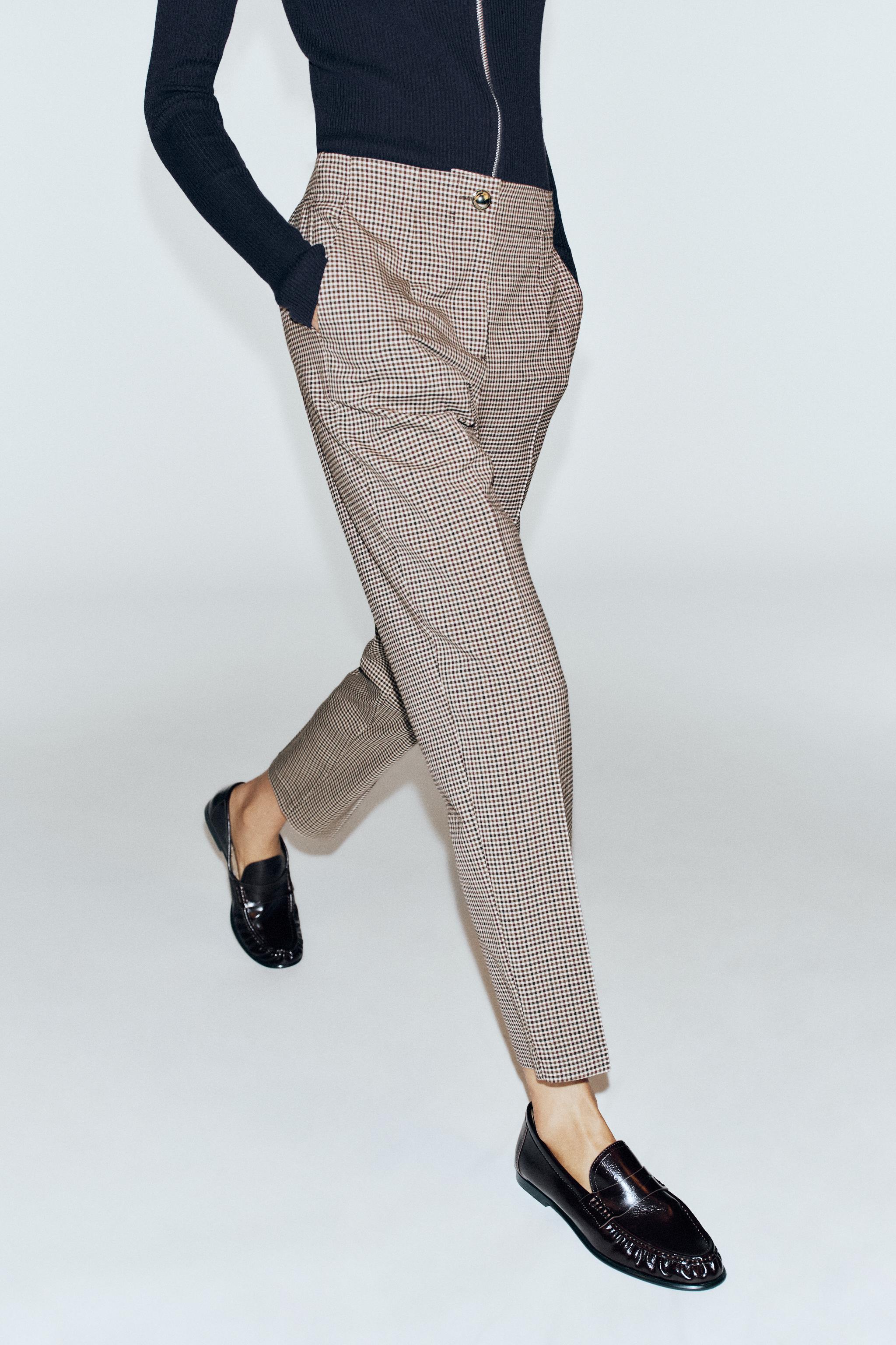 HIGH-WAISTED ANKLE-LENGTH PANTS - thumbnail 4