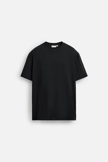 T-SHIRT MIT UNREGELMÄSSIGEN ABSCHLÜSSEN - Dunkles Marineblau von Zara