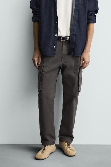 PANTALON CARGO COUPE DÉCONTRACTÉE - Gris foncé de Zara