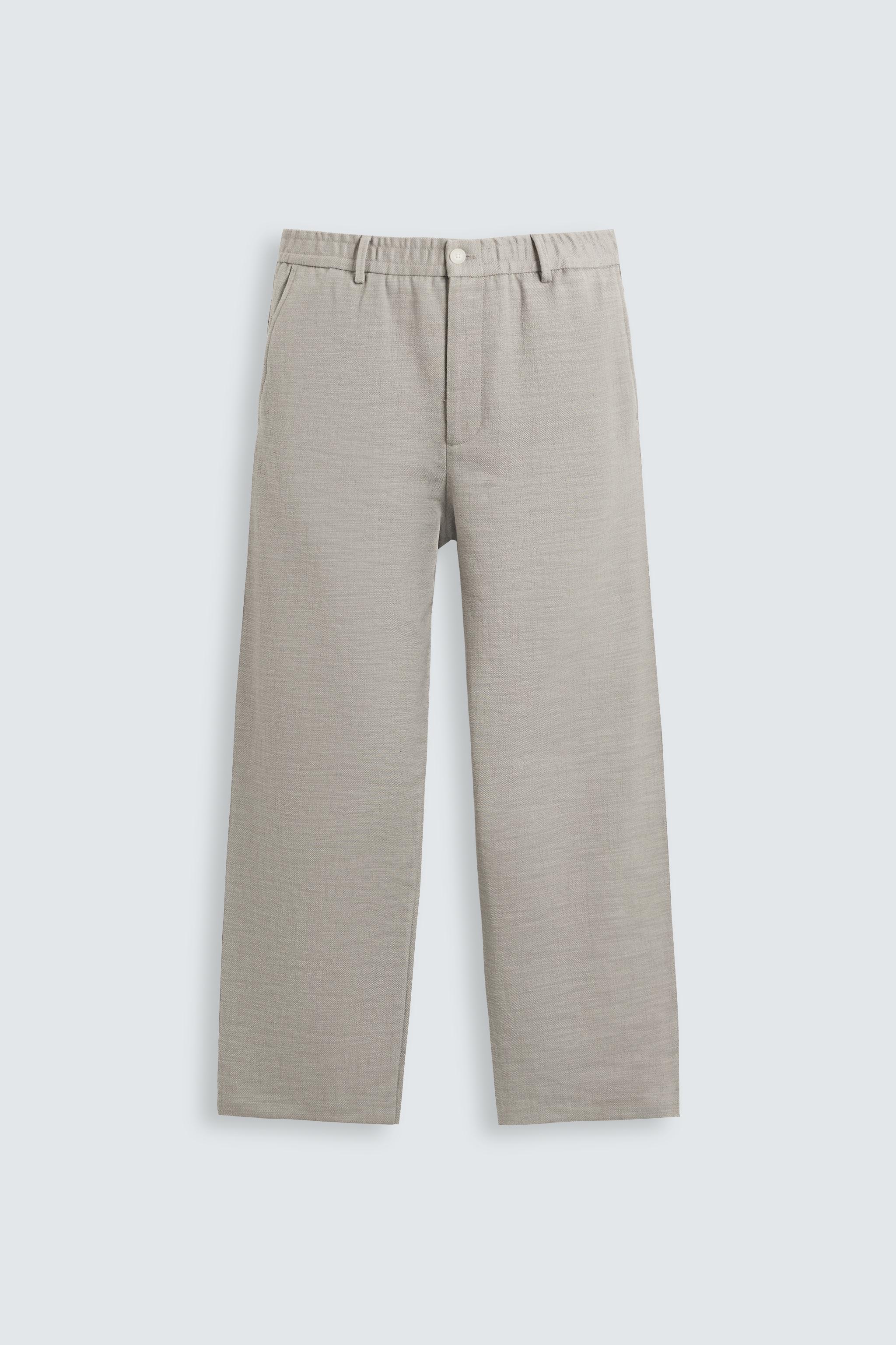 TEXTURED REGULAR FIT PANTS