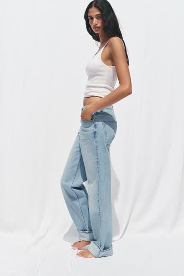 JEAN Z1975 STRAIGHT FULL LENGTH TAILLE HAUTE TAILLE CROISÉE - Bleu clair de Zara - Image 3
