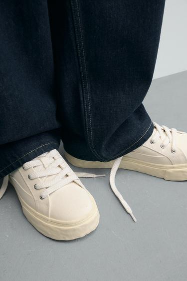 FABRIC CHUNKY TRAINERS - White by Zara - Image 2