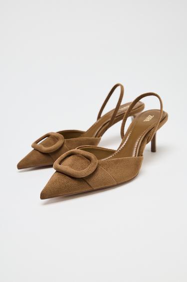 CHAUSSURES OUVERTES À L'ARRIÈRE PIÈCE - Marron de Zara - Image 3