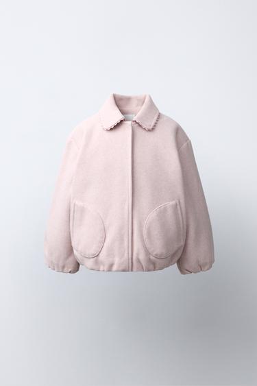 CAZADORA BOMBER ONDULINAS - Rosa de Zara