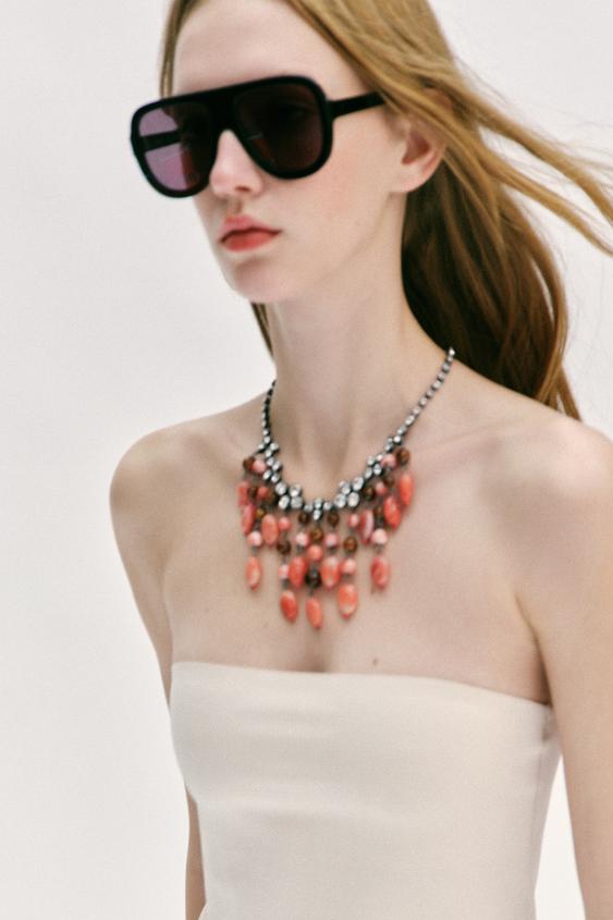 WATERFALL JEWEL STONE NECKLACE from Zara - $59.90