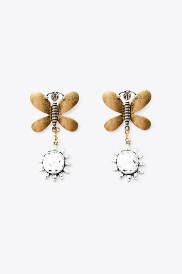 BOUCLES D'OREILLES COMBINÉES PAPILLON - Or / Argent de Zara - Image 3