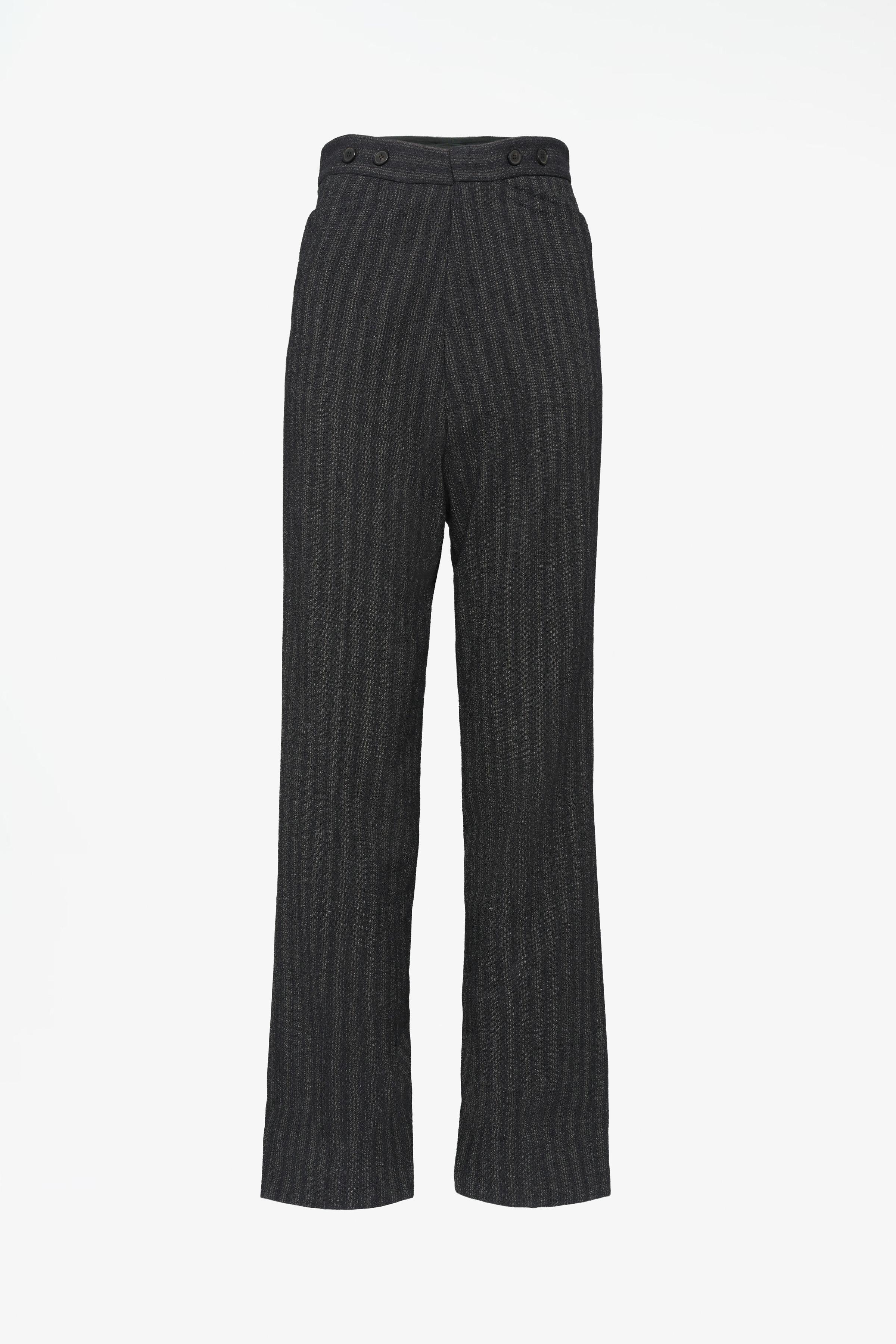 LIMITED EDITION STRIPED PANTS WITH BUCKLE - Black | ZARA United States