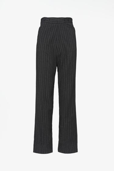 LIMITED EDITION STRIPED PANTS WITH BUCKLE — Black 1