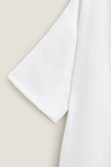 WASHED LINEN DRESSING GOWN - White by Zara - Image 2