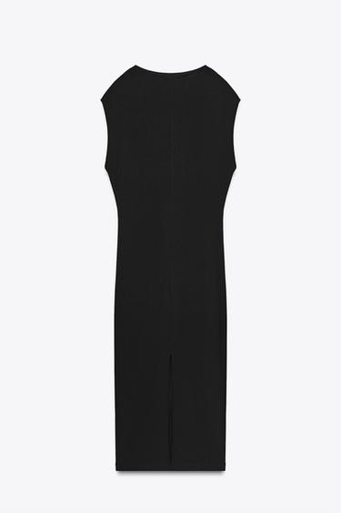LONG DRAPED DRESS - Black by Zara - Image 5