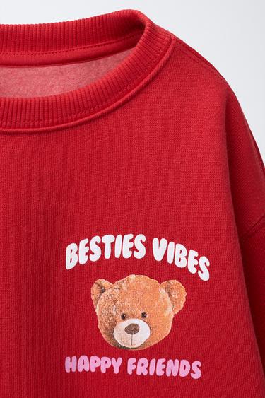 SWEAT À IMPRIMÉ OURS - Rouge de Zara - Image 2