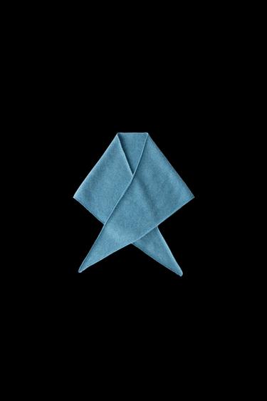 Zara TRIANGULAR 100% CASHMERE SCARF - Blue marl - Image 0