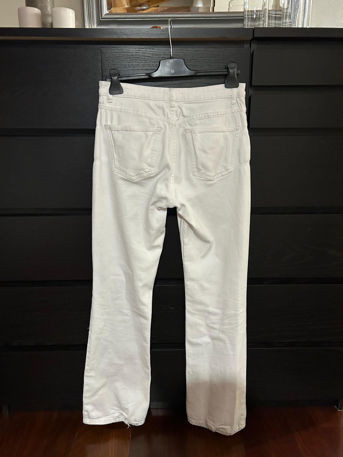 JEANS BIANCO 5 TASCHE. GAMBALE DRITTO. VITA MEDIA - Image 2