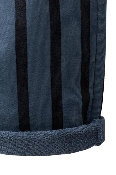 Zara STRIPED BAGGY PLUSH PANTS - Blue / Black