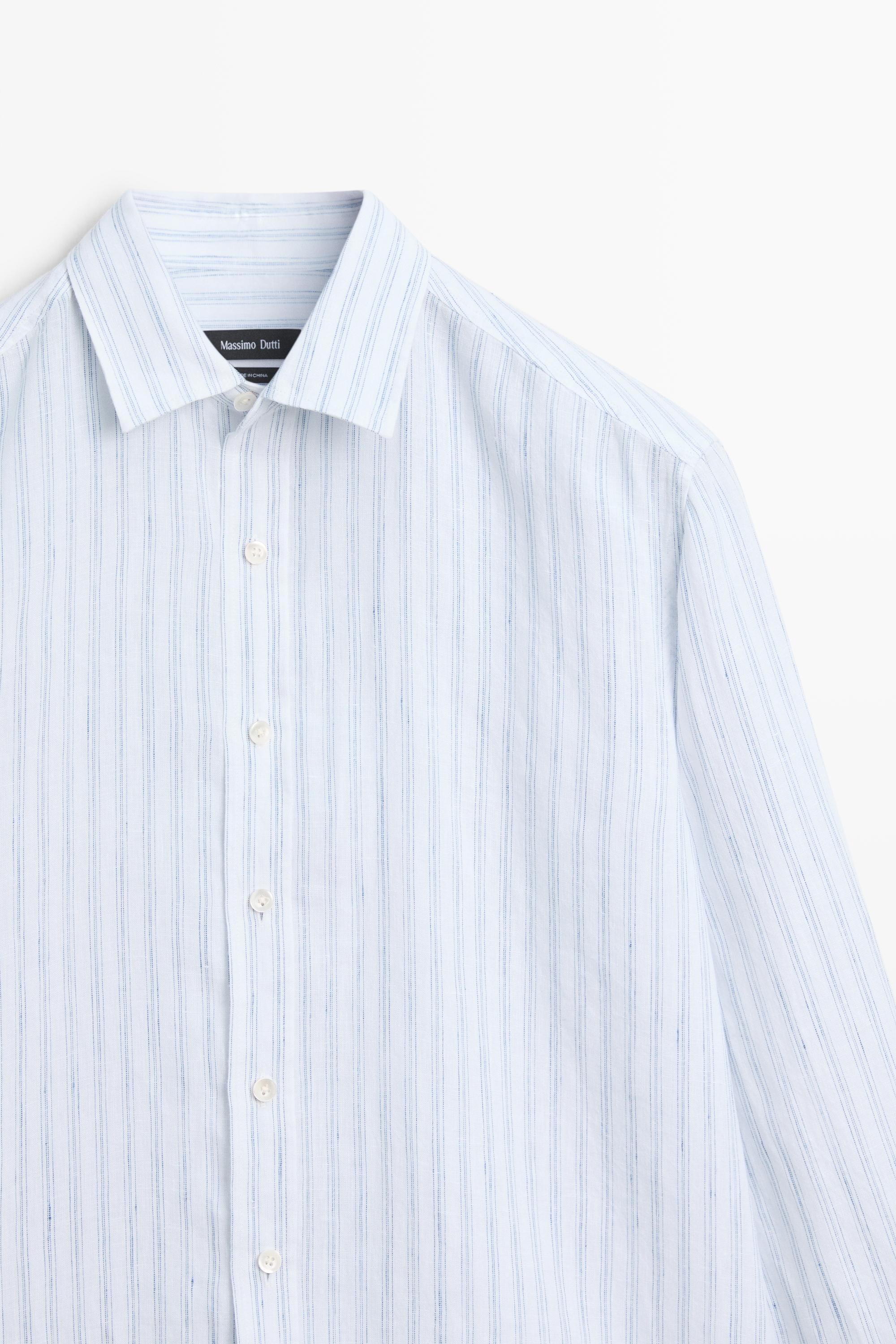 Chemise rayée en pur lin extra-fin