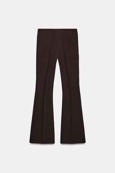 FLARE TROUSERS WITH SIDE SEAMS - Brown by Zara