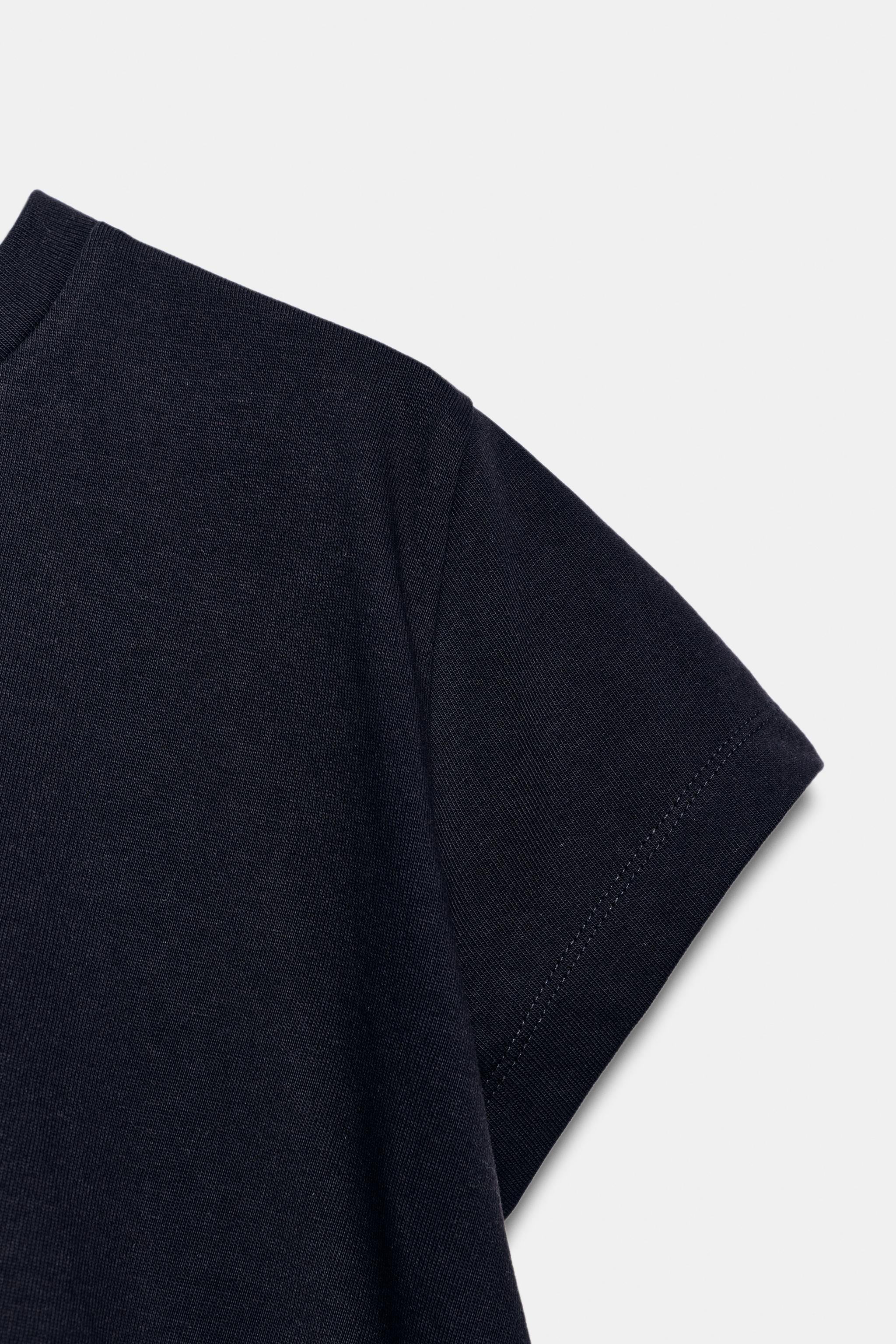 Zara ASİMETRİK PAMUKLU T-SHIRT görsel 7