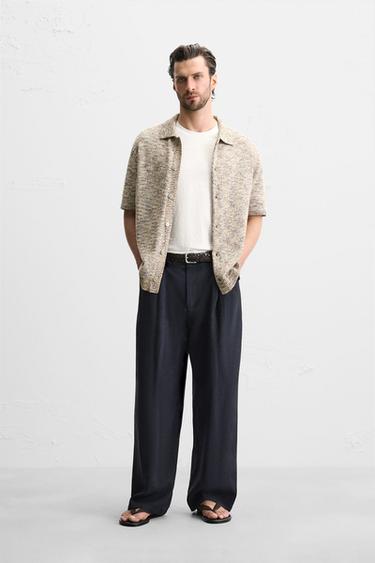 CHEMISE EN MAILLE À TEXTURE BOUCLÉ - Marron clair de Zara - Image 0