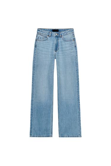 Zara Z.03 STRAIGHT HIGH-WAISTED LONG LENGTH JEANS - Light blue