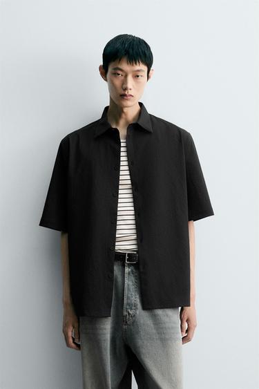 SEERSUCKER SHIRT - Black by Zara