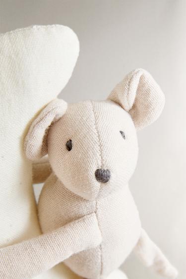 CHILDREN’S MOON AND MOUSE RATTLE SOFT TOY - Grey / Beige by Zara - Image 4