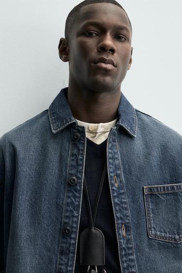 CHEMISE EN DENIM DÉLAVÉ - Bleu de Zara - Image 6