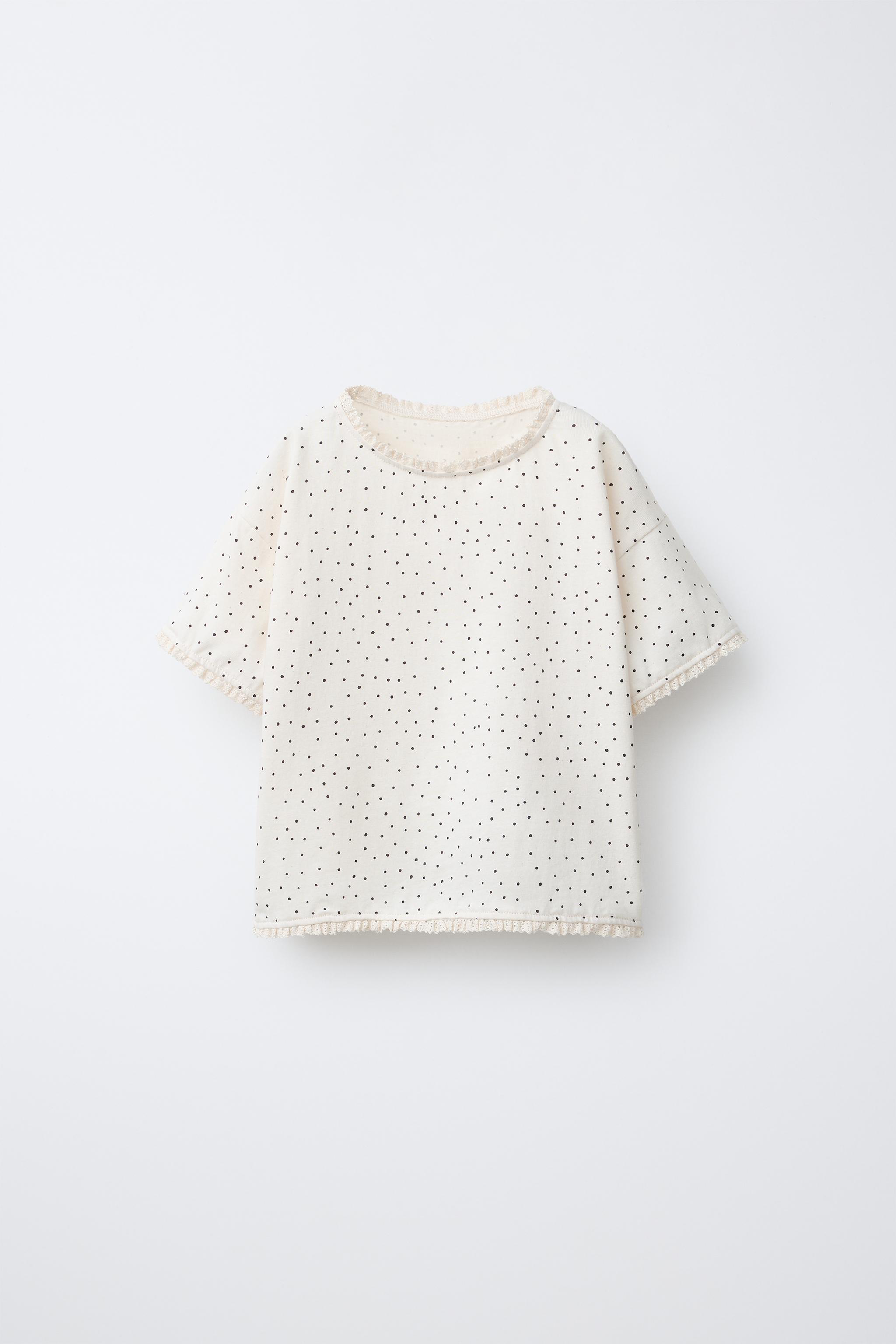 POLKA DOT LACE T-SHIRT