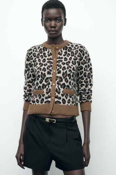 CHAQUETA PUNTO JACQUARD ANIMAL - Leopardo de Zara