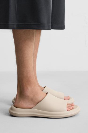 CHUNKY POOL SLIDERS - Ecru White by Zara - Image 0
