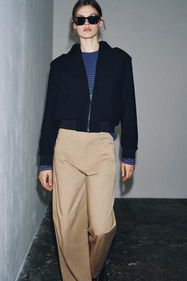 ZW COLLECTION WOOL JACKET - Navy blue by Zara