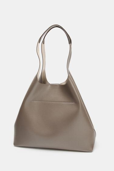 BOLSO SHOPPER - Gris de Zara