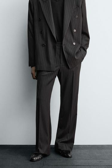 PINSTRIPED SUIT TROUSERS - Black by Zara