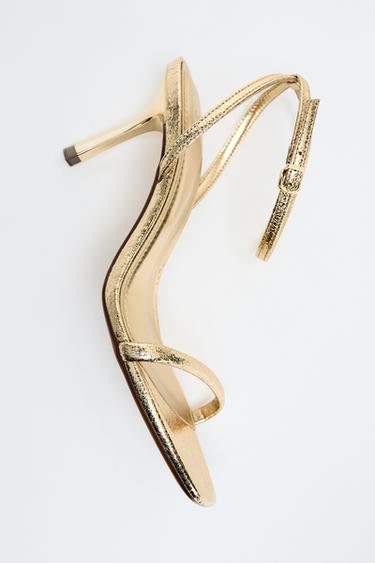 SANDALIA TAKOIDUNAK EFEKTU METALIZATUAREKIN - Urre-kolorea, Zara-rena