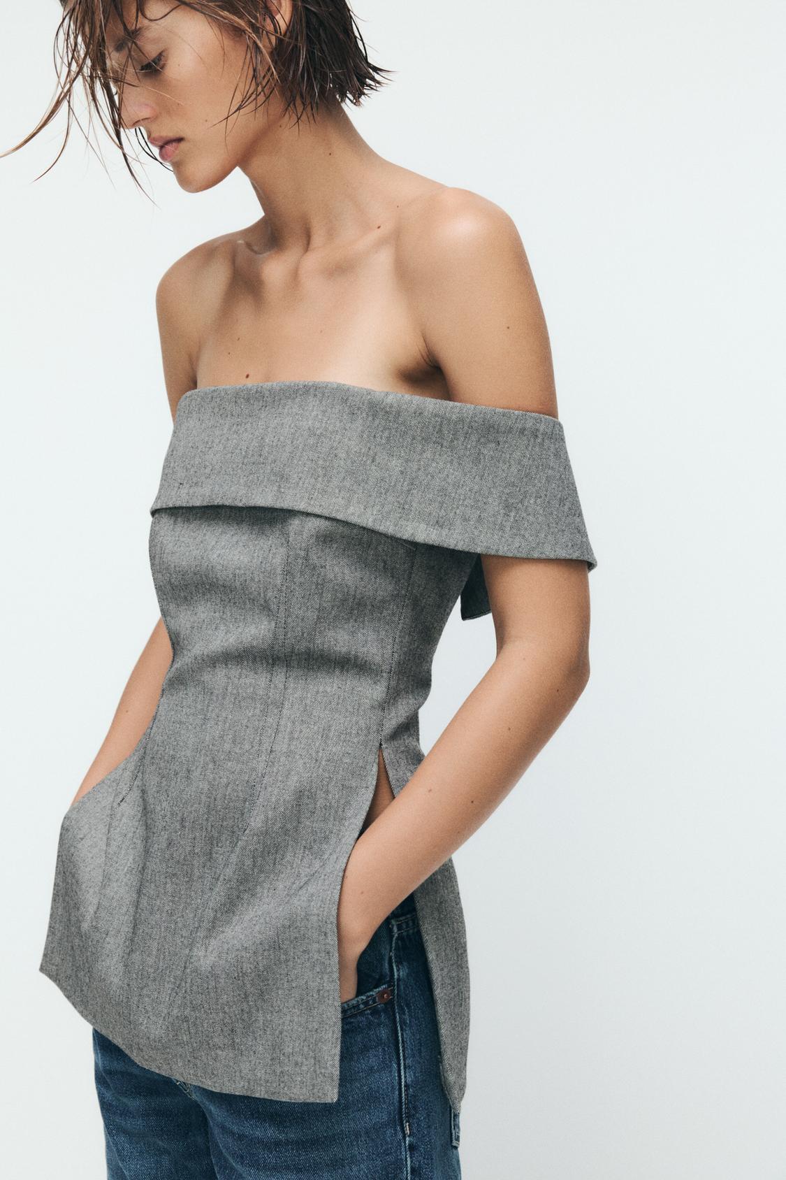 STRAPLESS BUSTIER TOP