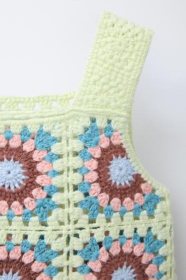 CROCHET KNIT TOP - Fluorescent lime by Zara - Image 2