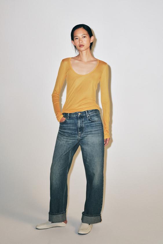 Zara ZW COLLECTION MID-RISE BAGGY FIT JEANS - Blue - Image 0