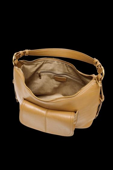 TASCHE MIT TASCHE UND DOPPELHENKEL - Hellbraun von Zara
