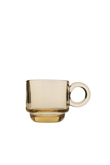 SMALL GLASS MUG - Yellow by Zara