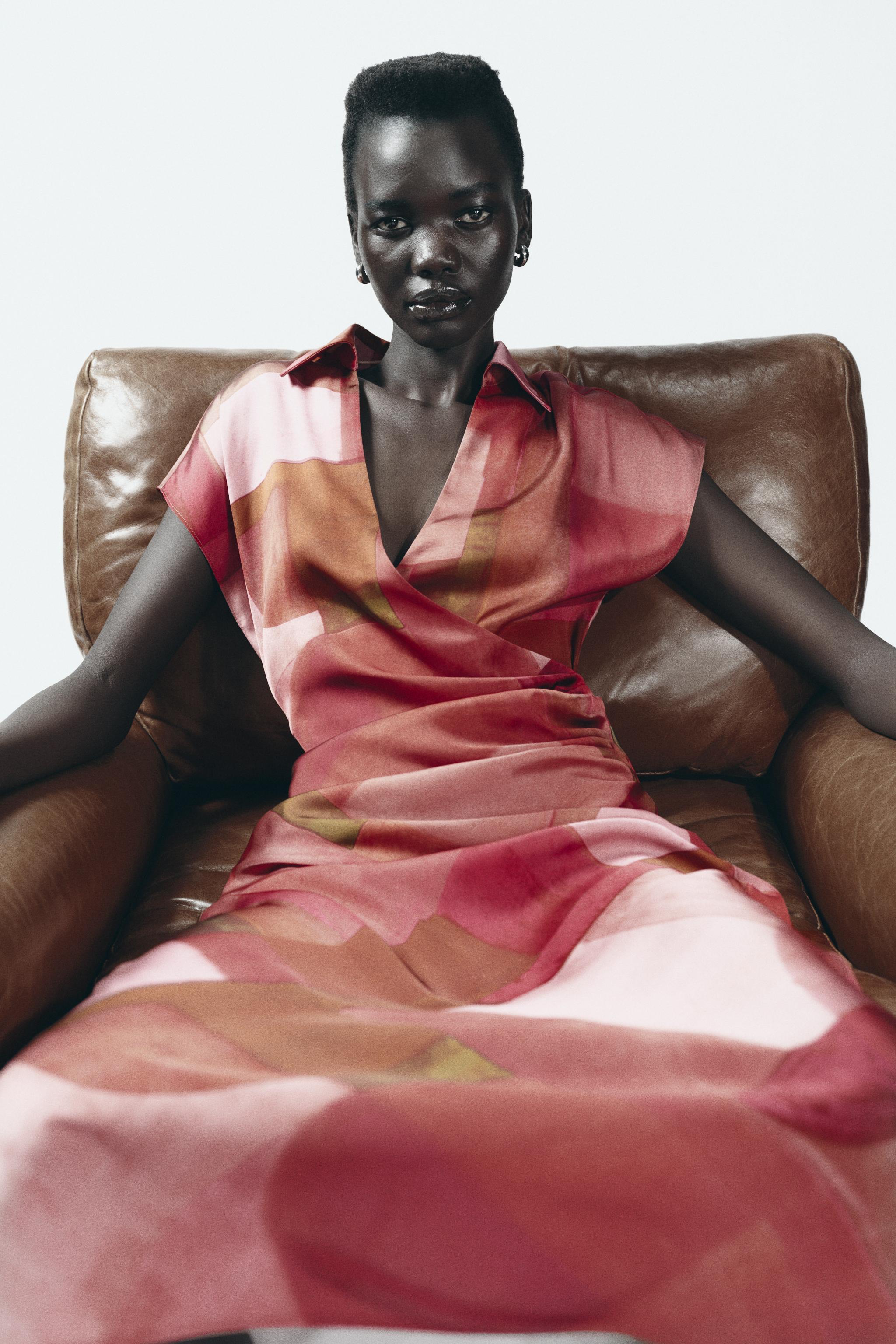 安心★関税込み★ZARA★GEOMETRIC PRINT SATIN DRESS GEOMETRIC PRINT SATIN DRESS - 077 | ZARA United States