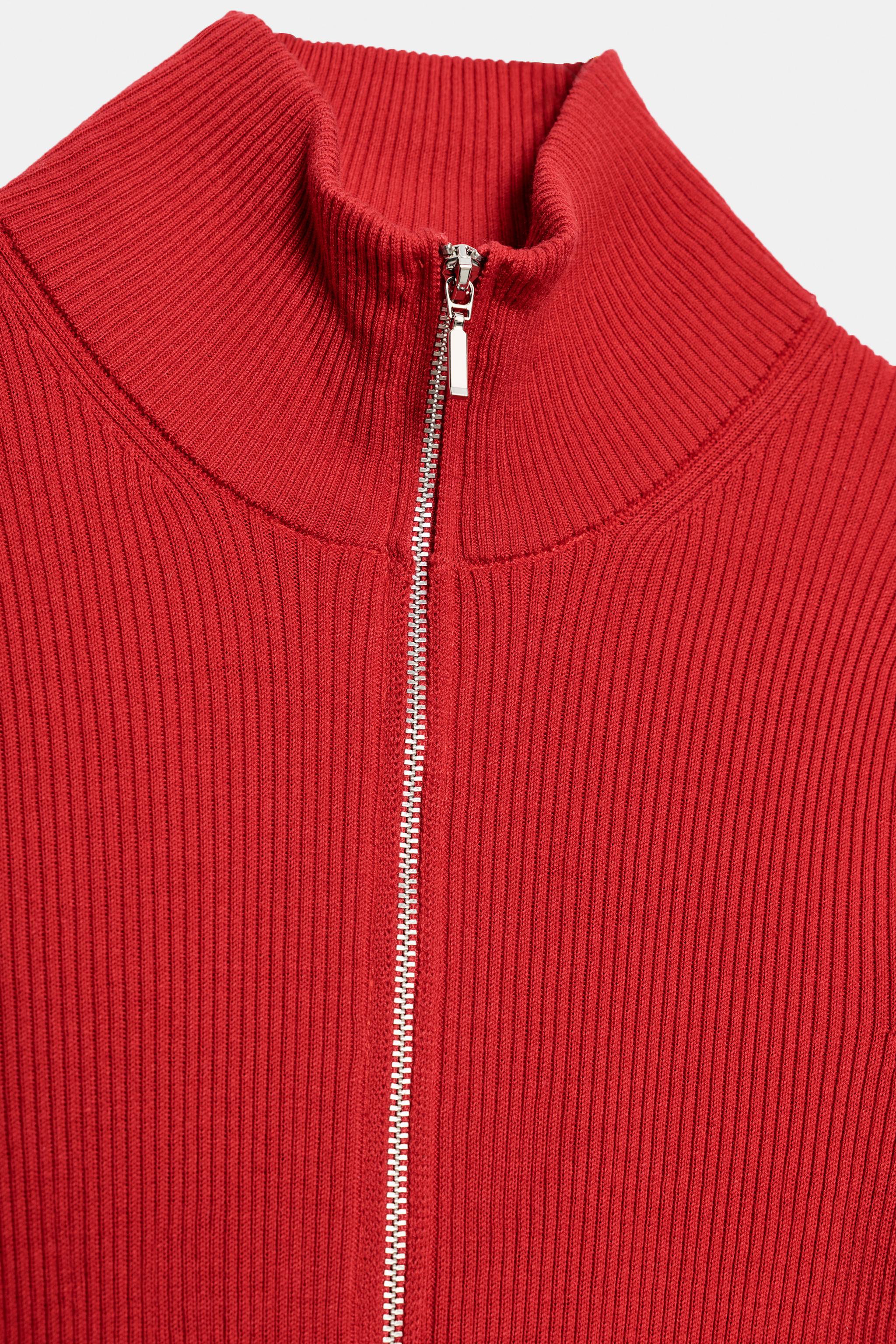 Женские свитеры Zara FITTED RIBBED KNIT TOP — фото 8