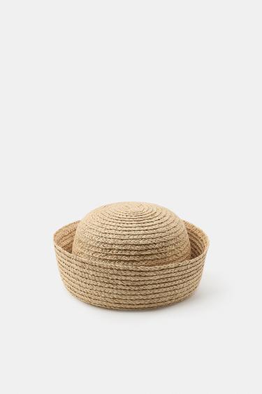CAPPELLO RAFIA 100% RISVOLTO - Beige chiaro di Zara