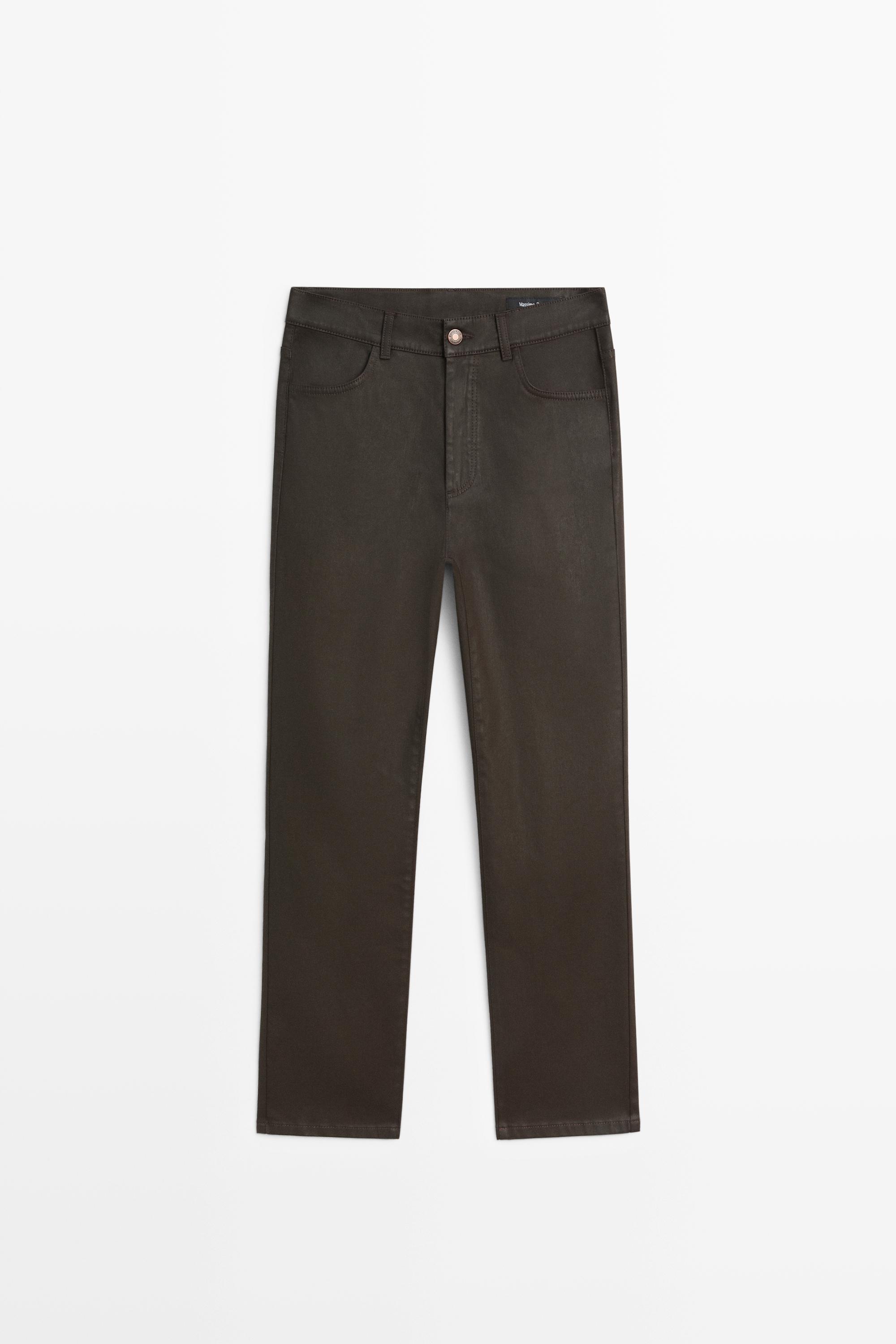Pantalon straight enduit