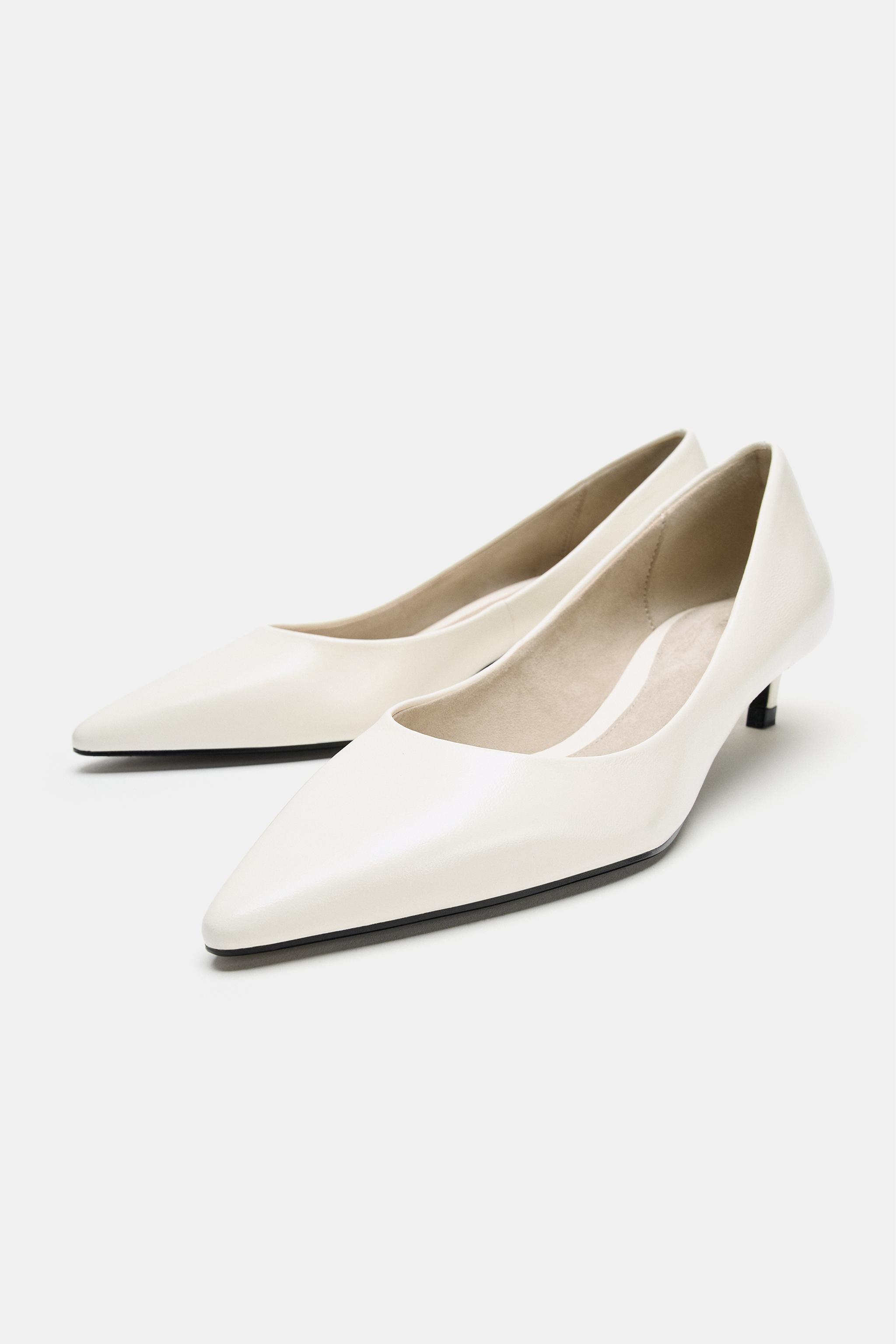 LEATHER KITTEN HEEL SHOES LIMITED EDITION