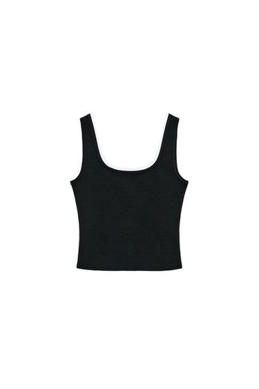 TOP SUPERPOSICIÓN - Negro de Zara