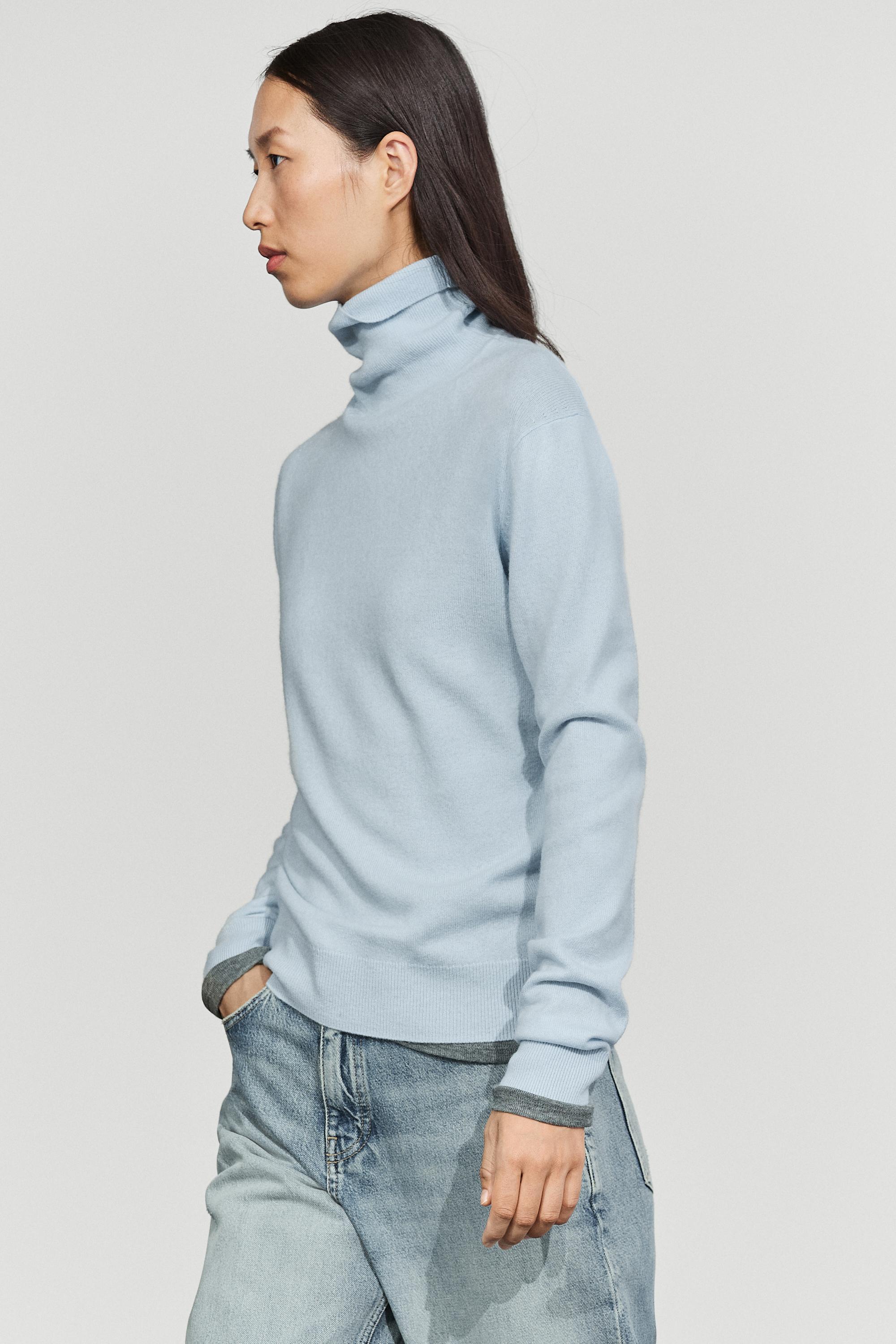 Pull en maille à col roulé mélange de laine