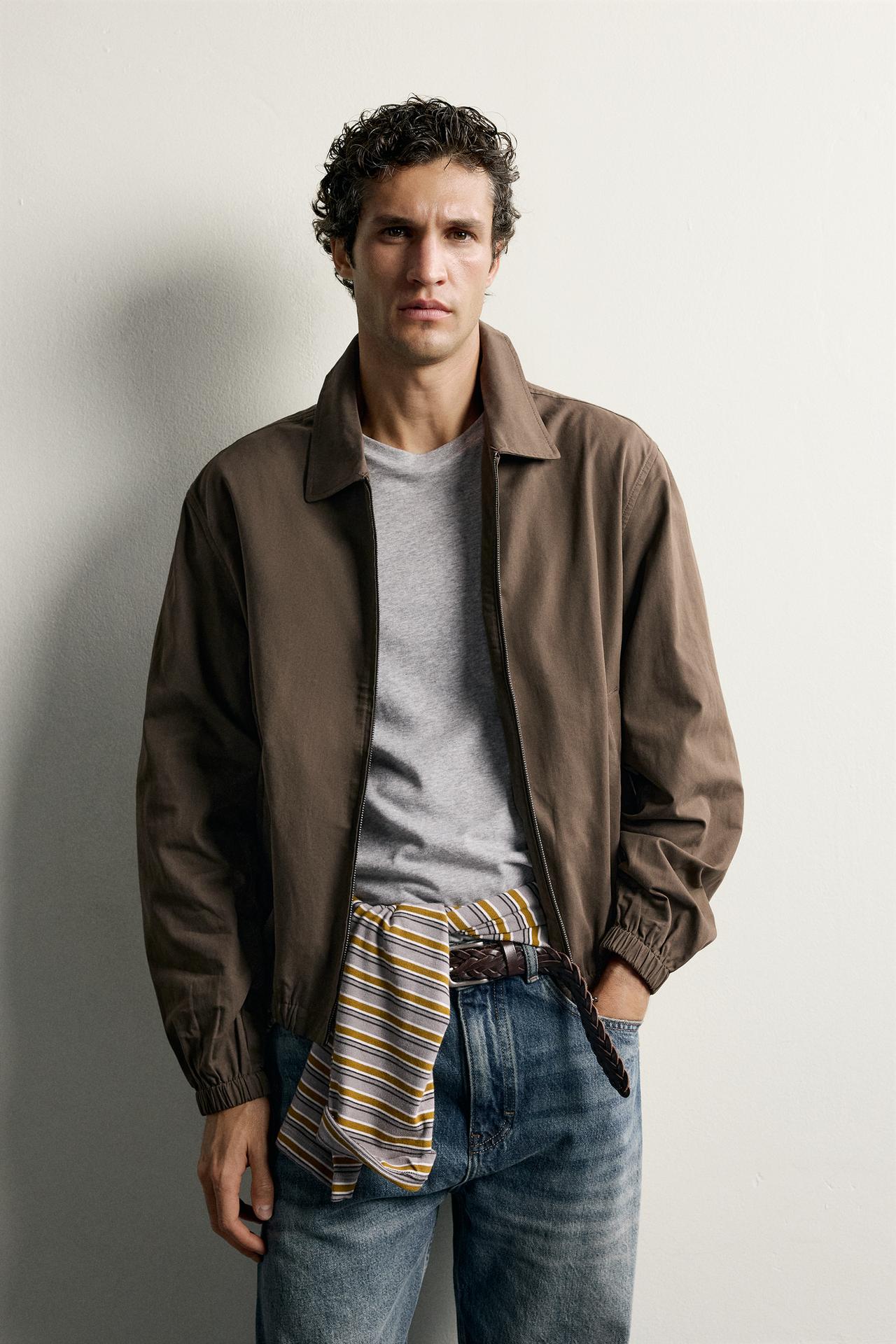 LIGHTWEIGHT COTTON-LYOCELL JACKET — Brown