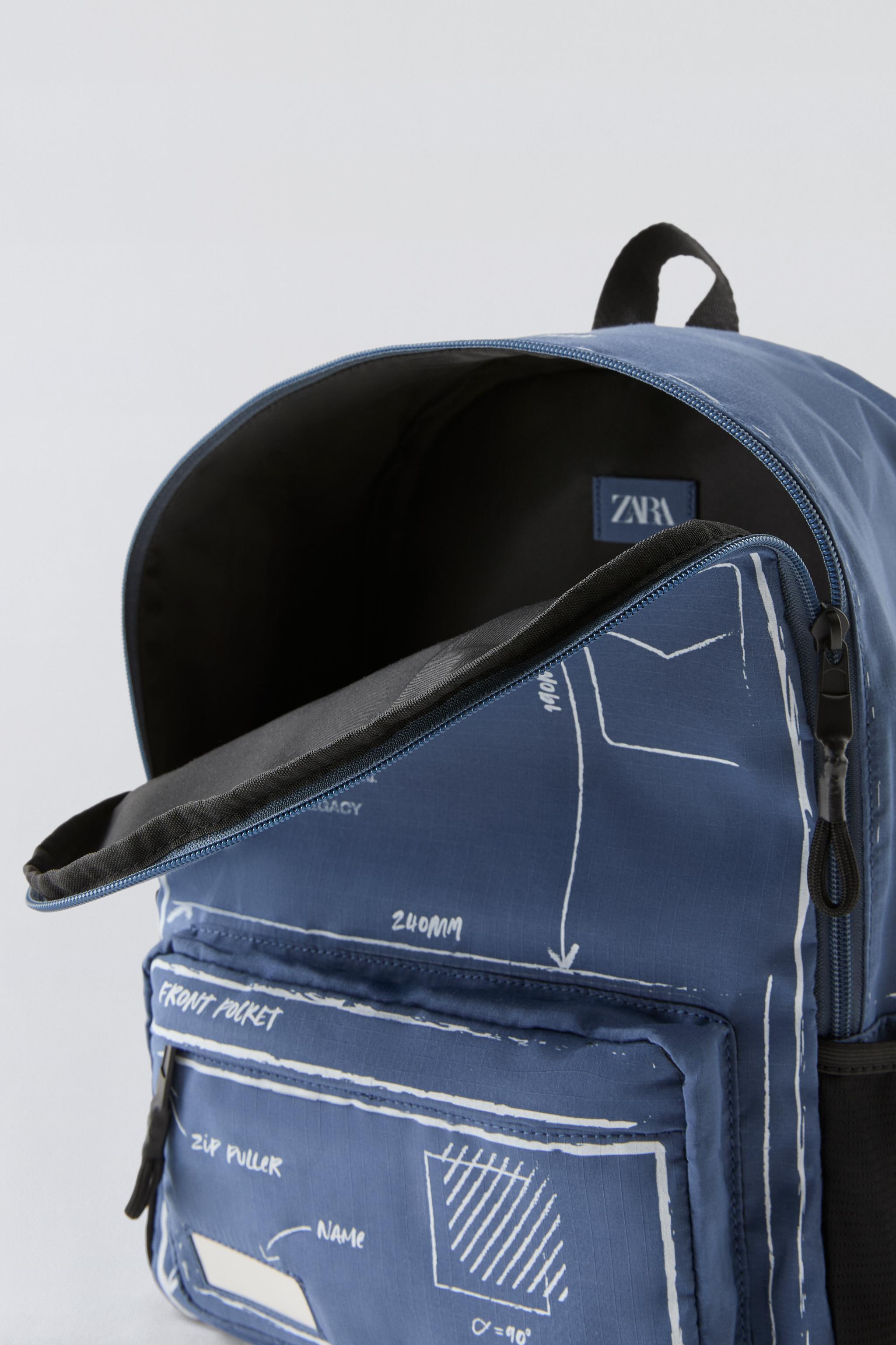 Zara blue backpack sale