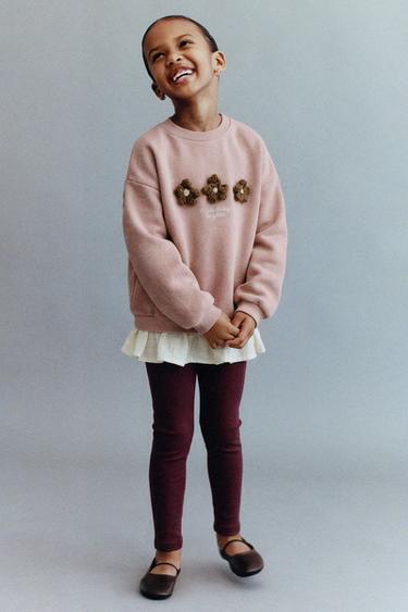 KOMBINIERTES BLUMEN-SWEATSHIRT - Rosa pudrig von Zara