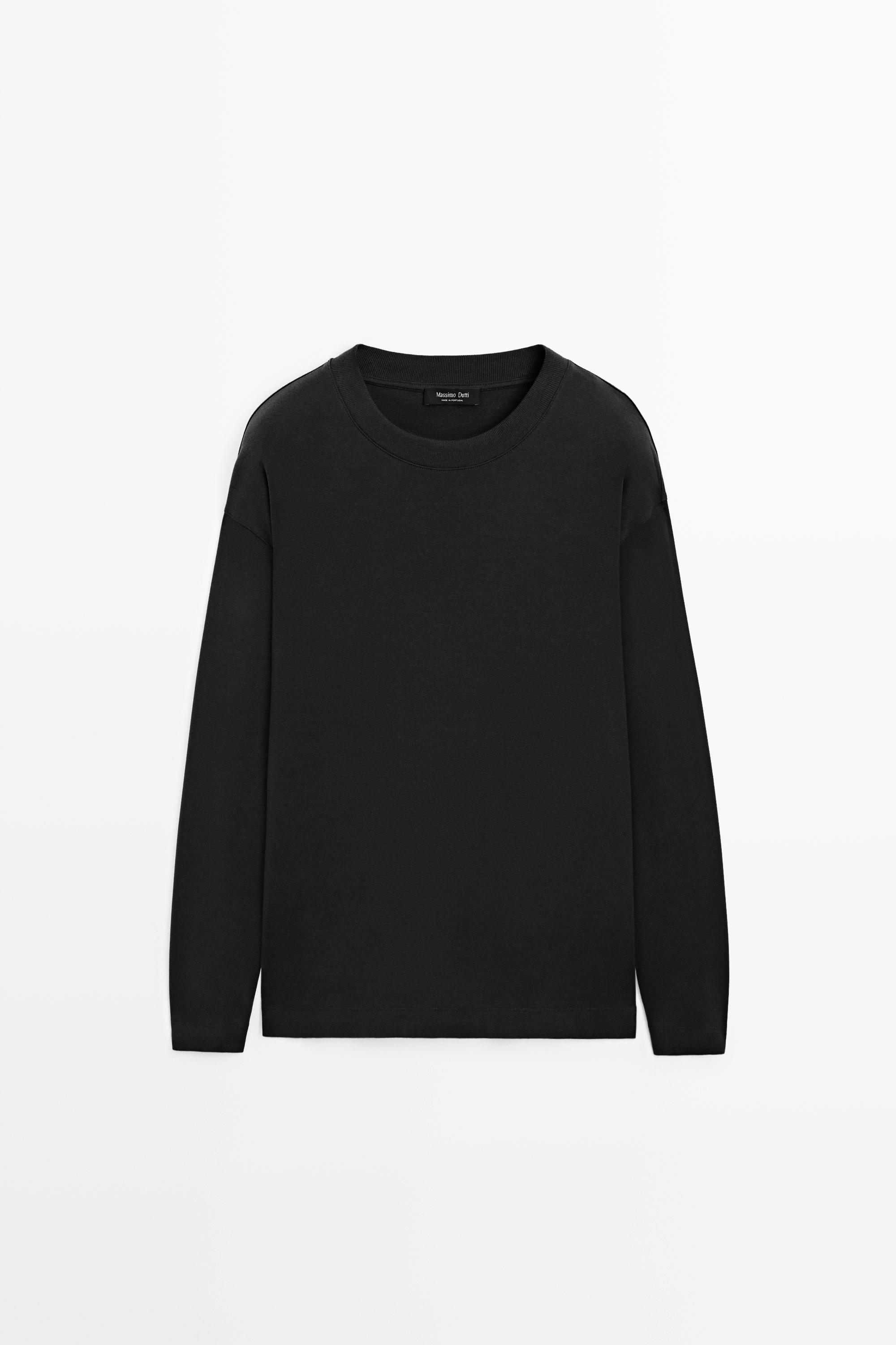 100% cotton long sleeve boxy T-shirt