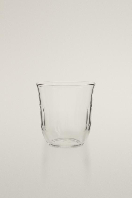 COPO DE VIDRO COM RELEVO VERTICAL - Transparente da Zara - Imagem 0